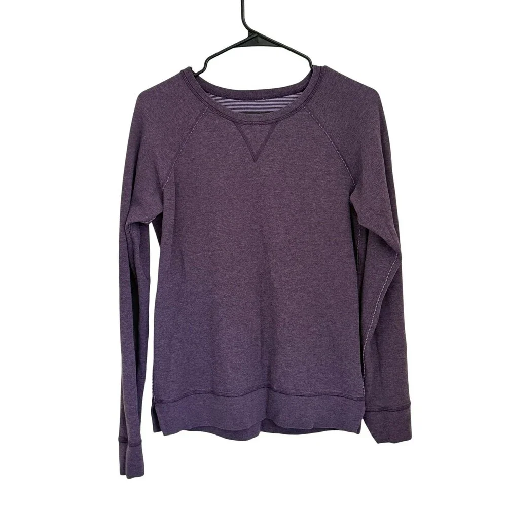 Lululemon Purple Striped Pullover Sweatshirt Women's Long Sleeve Top size M